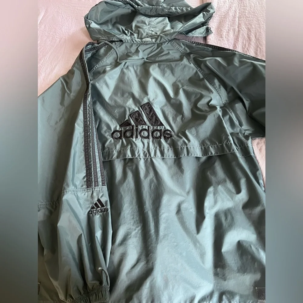 Vintage adidas windbreaker hooded jacket size medium